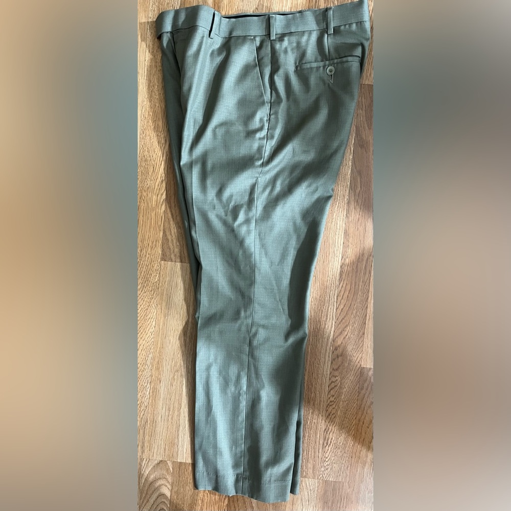 PERRY ELLIS PORTFOLIO  Men's Dress Pants Gray Herringbone Pattern 34 X 30